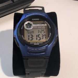 Casio W-213 Black and Blue Digital Watch